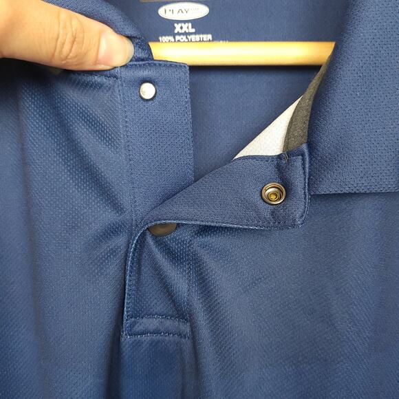 Greg Norman for Tasso Elba Men's Golf Polo XXL Play Dry Snap Button Blue - Picture 4 of 10